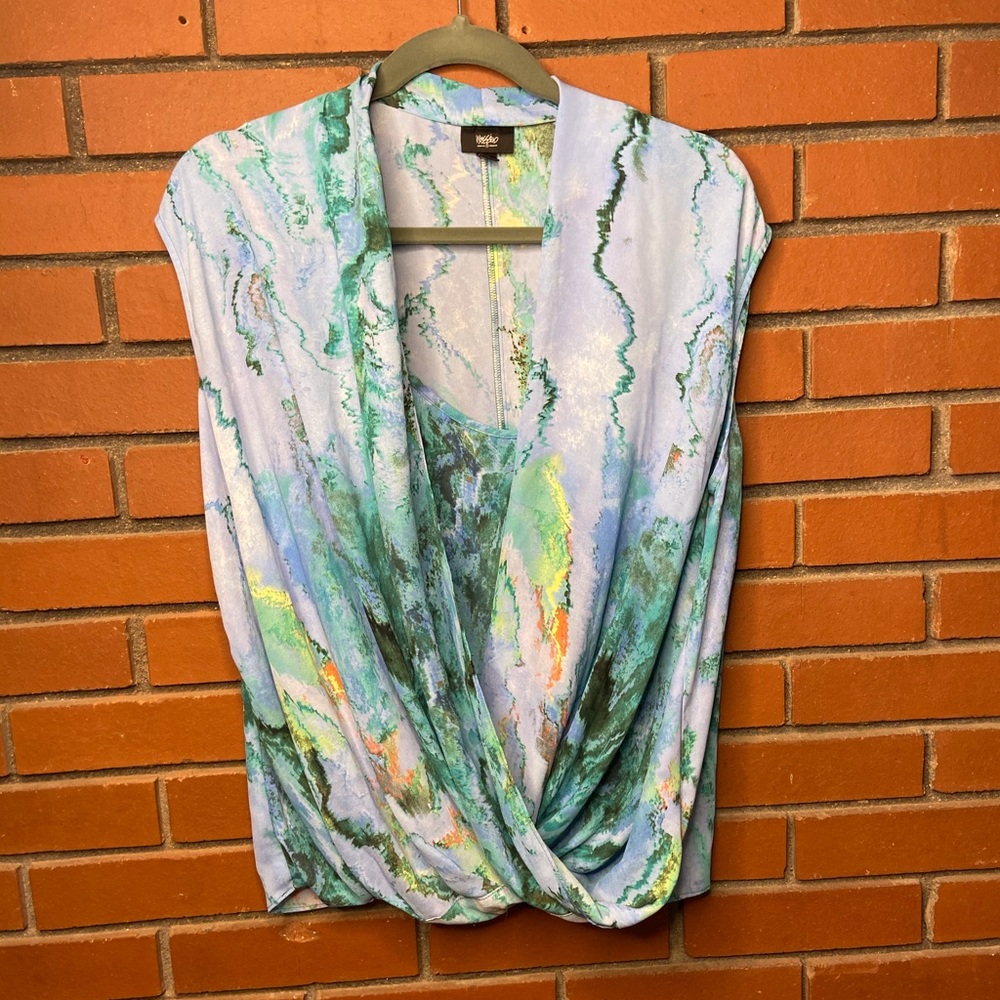 Watercolor wrap blouse